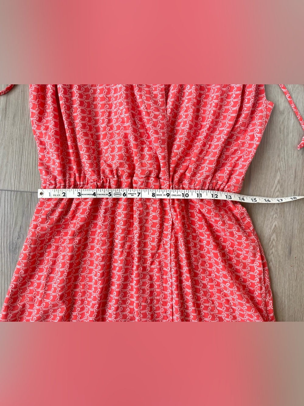 Anthro Maeve Carlotta Ruched Shirtdress Coral Print Tie Sleeve Sz S EUC flirty - Picture 14 of 16